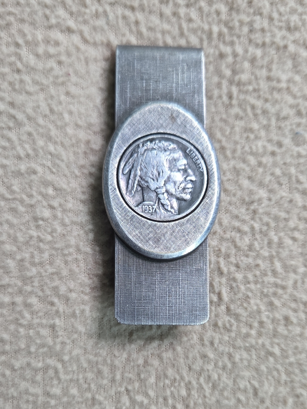 Classic Silver Money Clip with Buffalo Nickel Imbedded 1 Of 100 Limkted